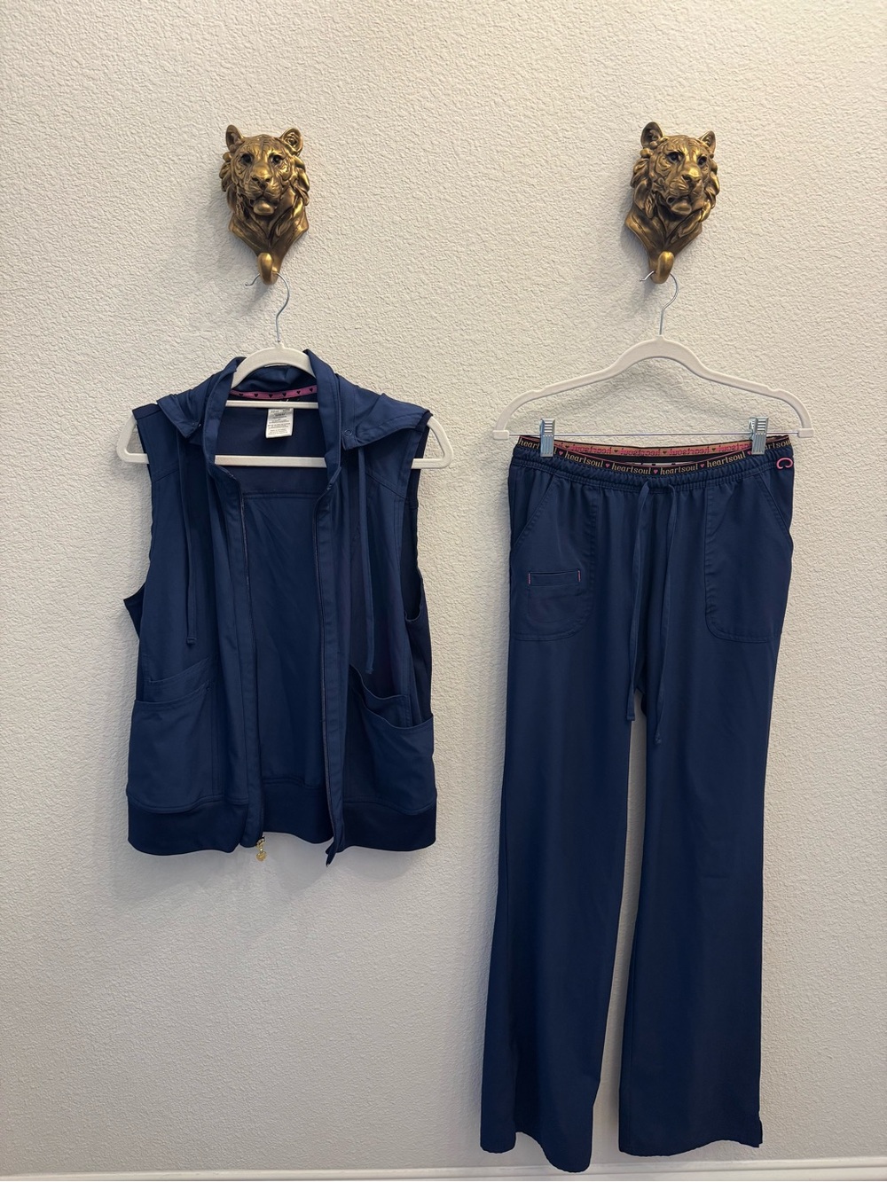 HeartSoul Women's Navy Wide-Leg Scrub Pants